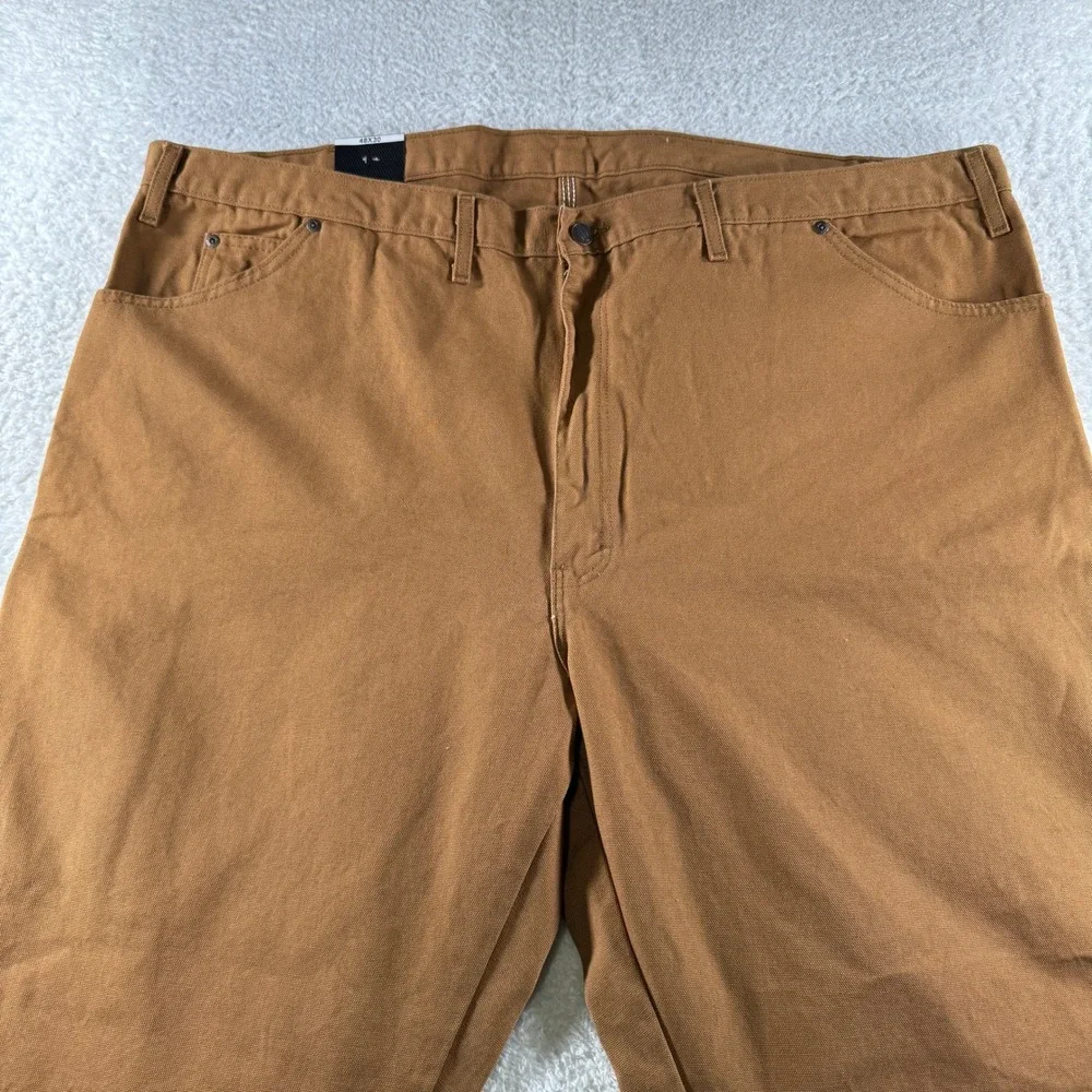 Men's 48X30 Dickies‎ Relaxed Fit Straight Leg Khaki Carpenter Khakis Pants NEW